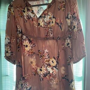 Isabel Maternity Floral Blouse - Mauve
